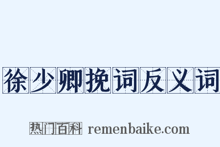 徐少卿挽词反义词是什么意思的图片